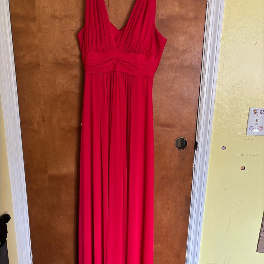 Fiesta Red Sleeveless V-Neck Maxi Dress